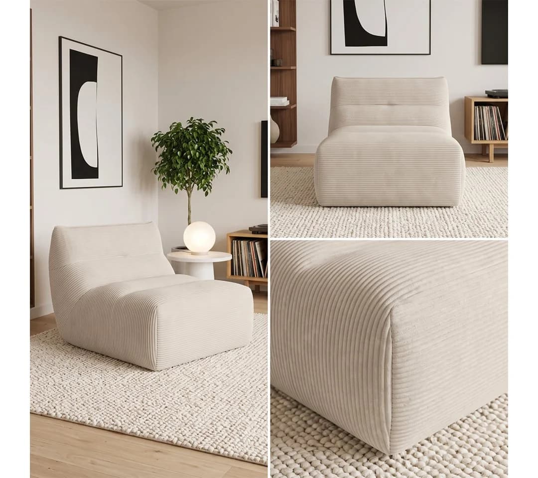 skølm Relaxsessel Bodn Cord Beige - Bild 5