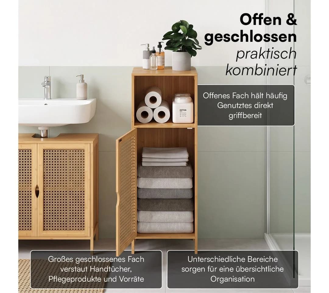 Bellamio Badschrank Raba Bambus Rattan Midi Schrank - Bild 3