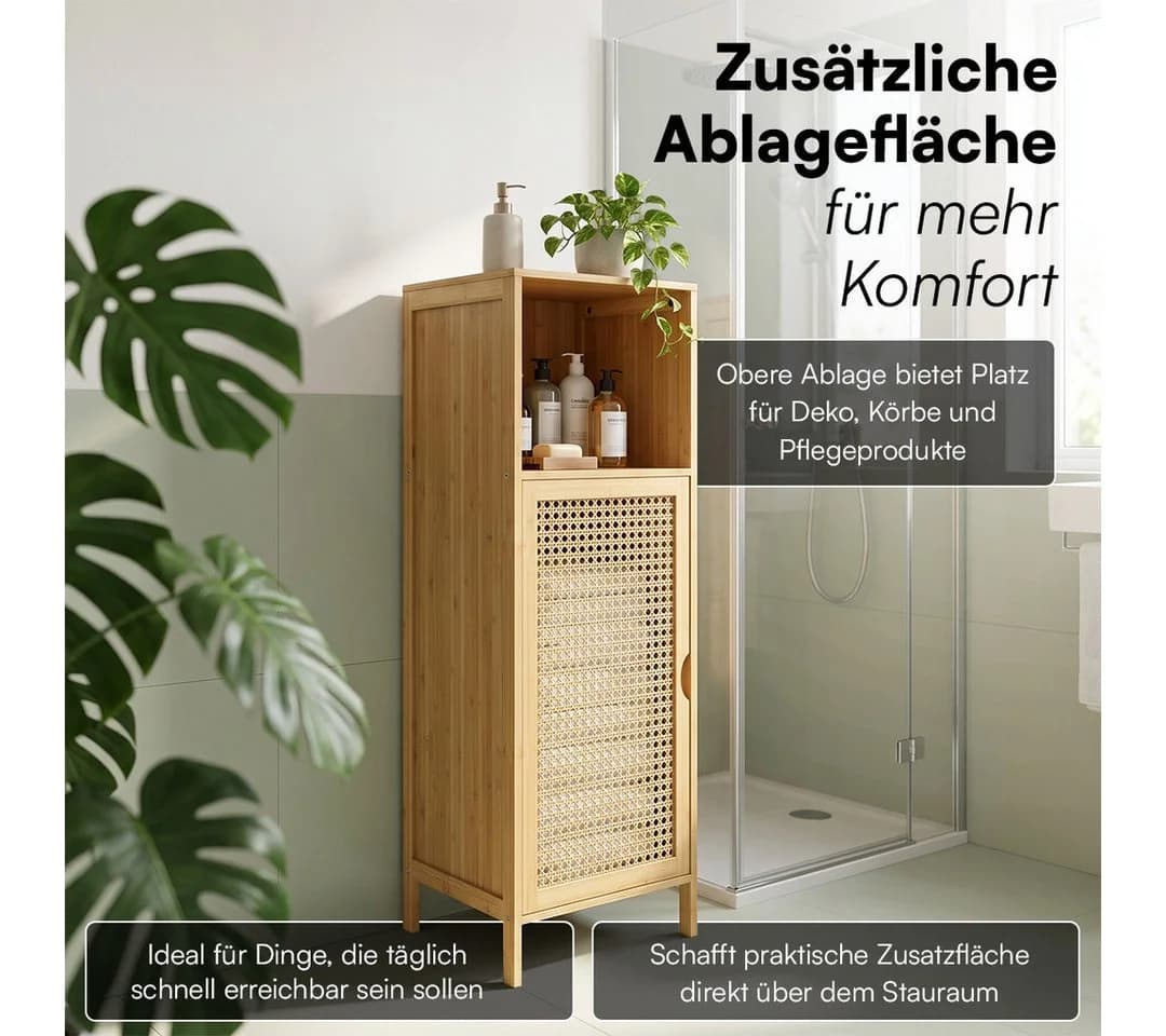 Bellamio Badschrank Raba Bambus Rattan Midi Schrank - Bild 4