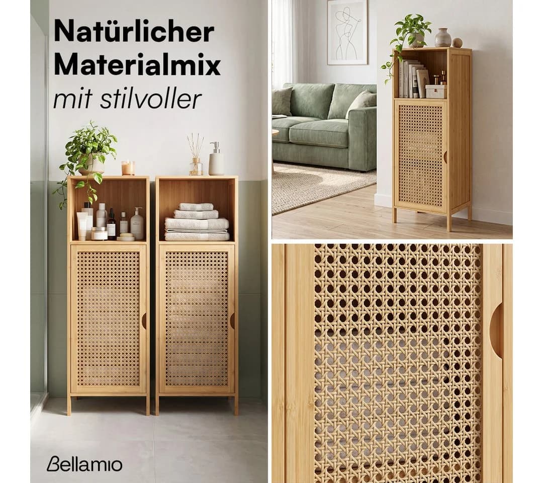 Bellamio Badschrank Raba Bambus Rattan Midi Schrank - Bild 5