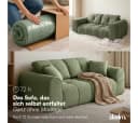 skølm Sofa Vanaheim 2-Sitzer Chenille dunkelgrün Bild 3