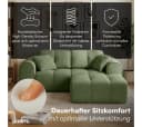 skølm Sofa Vanaheim 2-Sitzer mit Hocker & 2 Kissen, Chenille, Grün Bild 1