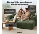 skølm Sofa Vanaheim 2-Sitzer mit Hocker & 2 Kissen, Chenille, Grün Bild 4