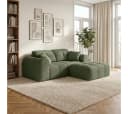 skølm Sofa Vanaheim 2-Sitzer mit Hocker & 2 Kissen, Chenille, Grün Bild 5