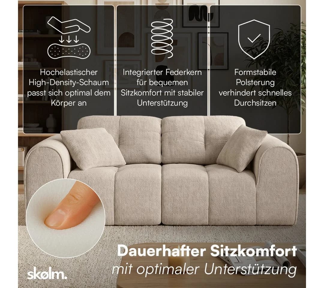 skølm Sofa Vanaheim 2-Sitzer Chenille beige