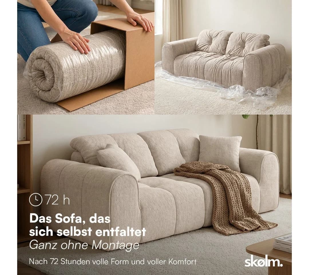 skølm Sofa Vanaheim 2-Sitzer Chenille beige - Bild 3