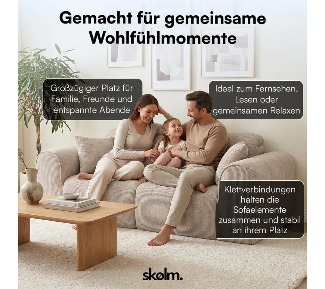 skølm Sofa Vanaheim 2-Sitzer Chenille beige - Bild 4
