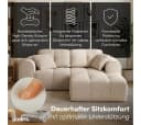 skølm Sofa Vanaheim 2-Sitzer mit Hocker & Kissen Beige Chenille Bild 1