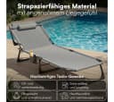 STEELSØN Gartenliege Nysaris Grau Klappbar mit Polster Bild 4