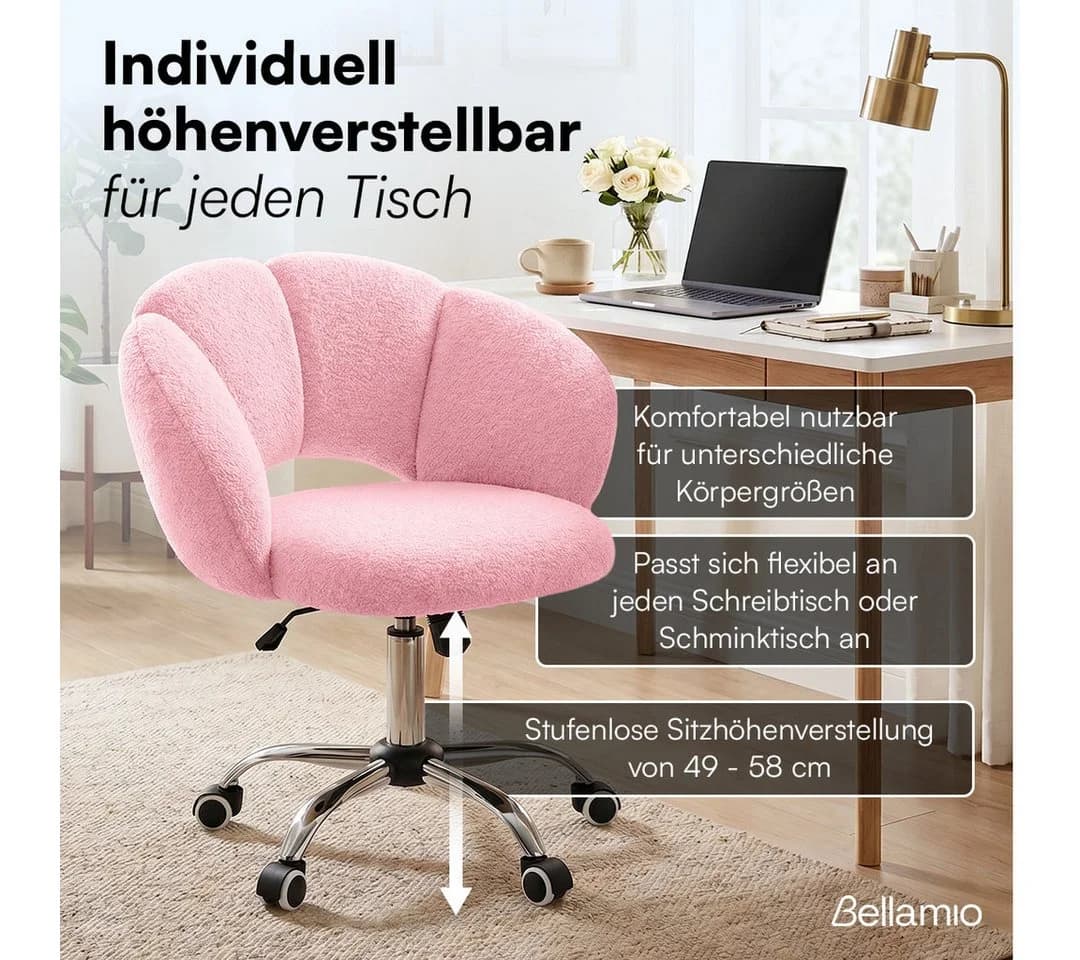 Bellamio Drehstuhl Meli Wolkenstuhl Rosa höhenverstellbar - Bild 4