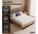 skølm Massivholzbett Alver Eiche Cord Kopfteil Anthrazit Bild 1