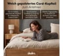 skølm Massivholzbett Alver Eiche mit gepolstertem Cord-Kopfteil Anthrazit Bild 4
