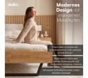 skølm Massivholzbett Alver Eiche mit Cord Kopfteil Beige Bild 5