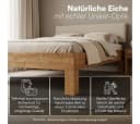 skølm Massivholzbett Floki Eiche mit gepolstertem Cord-Kopfteil beige Bild 1