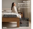 skølm Massivholzbett Floki Eiche mit gepolstertem Cord-Kopfteil beige Bild 5