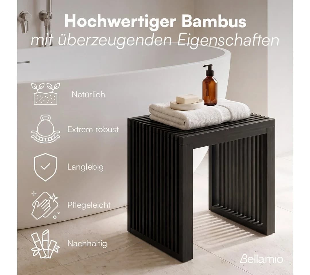 Bellamio Bank Sava Bambus Schwarz Sitzbank