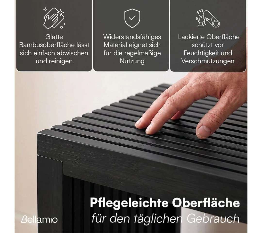Bellamio Bank Sava Bambus Schwarz Sitzbank - Bild 3