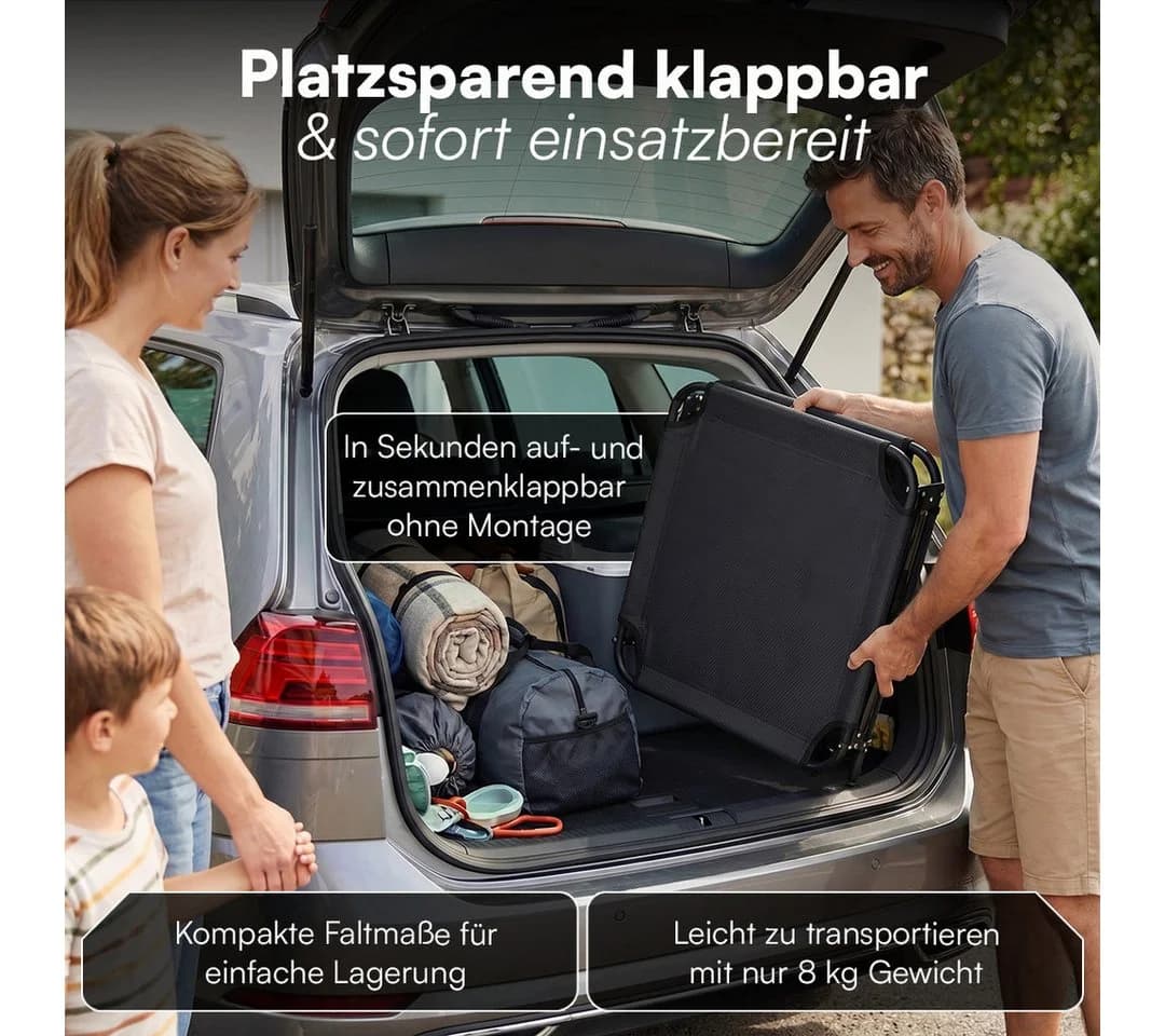 STEELSØN Gartenliege Nysaris klappbar mit Polster schwarz - Bild 5