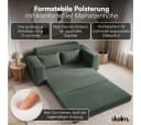 skølm Schlafsofa Kvasir Cord Dunkelgrün mit Gästebettfunktion Bild 3
