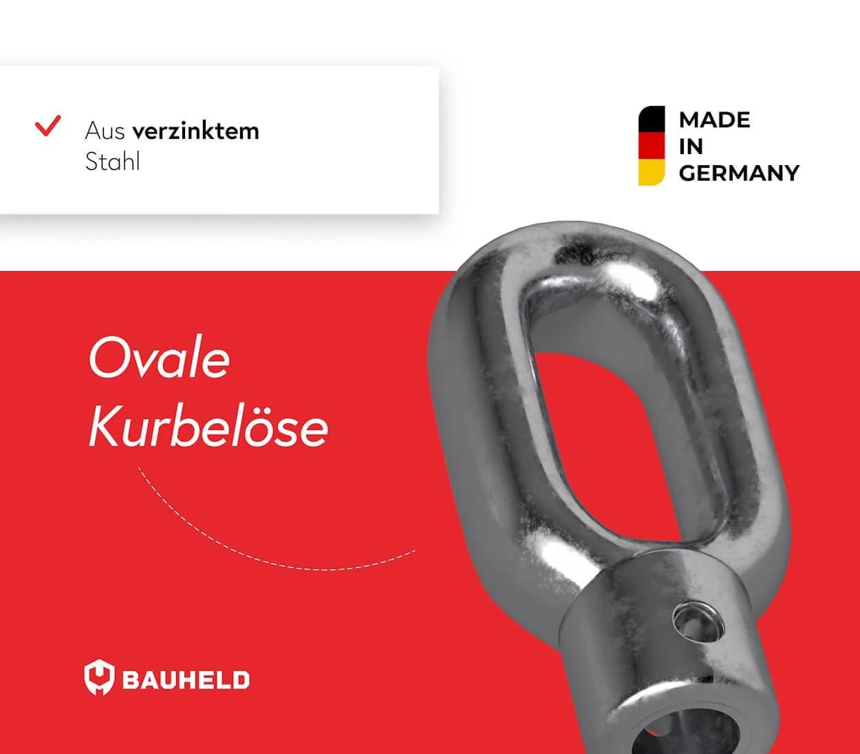 BAUHELD Markisenöse Halterung Kunststoff Zinkdruckguss Weiß Grau Schwarz - Bild 3