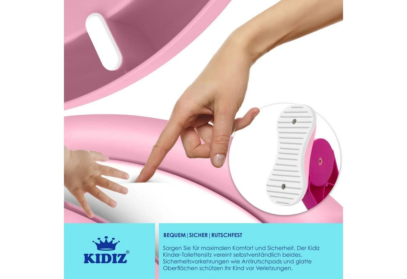 KIDIZ Kinder Toilettensitz mit Treppe Rosa Höhenverstellbar Faltbar - Bild 4