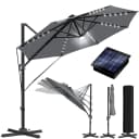 KESSER Ampelschirm SUN Rund XL Grau 330cm mit LED Bild 1