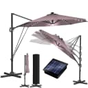 KESSER Ampelschirm SUN XL Taupe 330cm mit LED und Solar Bild 1