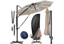 KESSER Ampelschirm SUN XL Taupe 330cm mit LED und Solar Bild 3