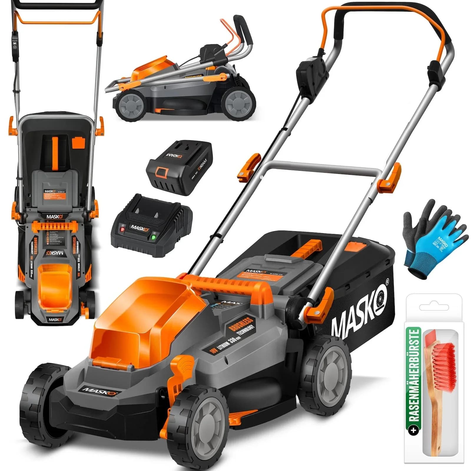 MASKO Akkurasenmäher ECO-X10 33cm Schnittbreite 18V Akku