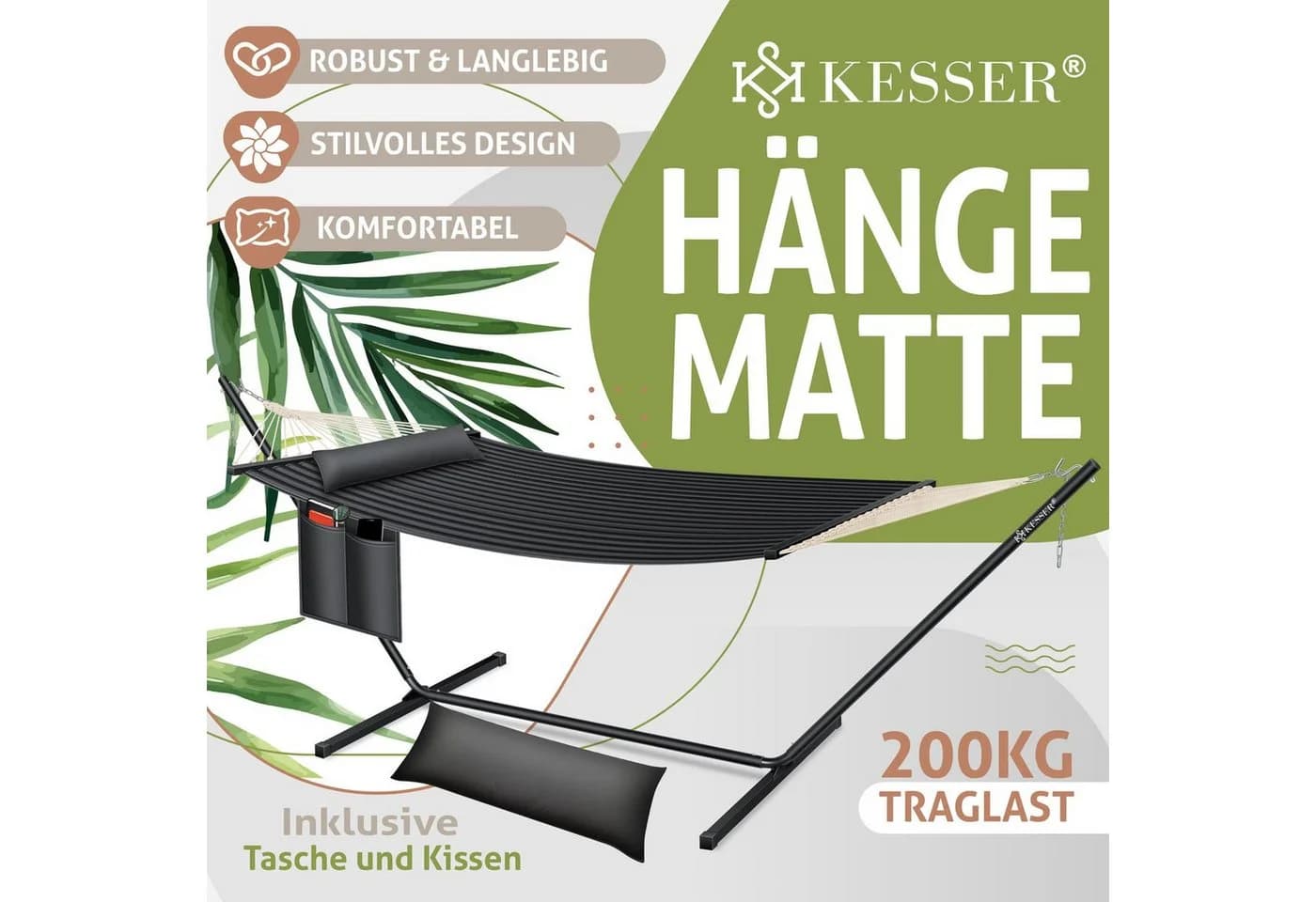 KESSER Hängematte HILL mit Gestell Anthrazit 200kg Belastbarkeit - Bild 2