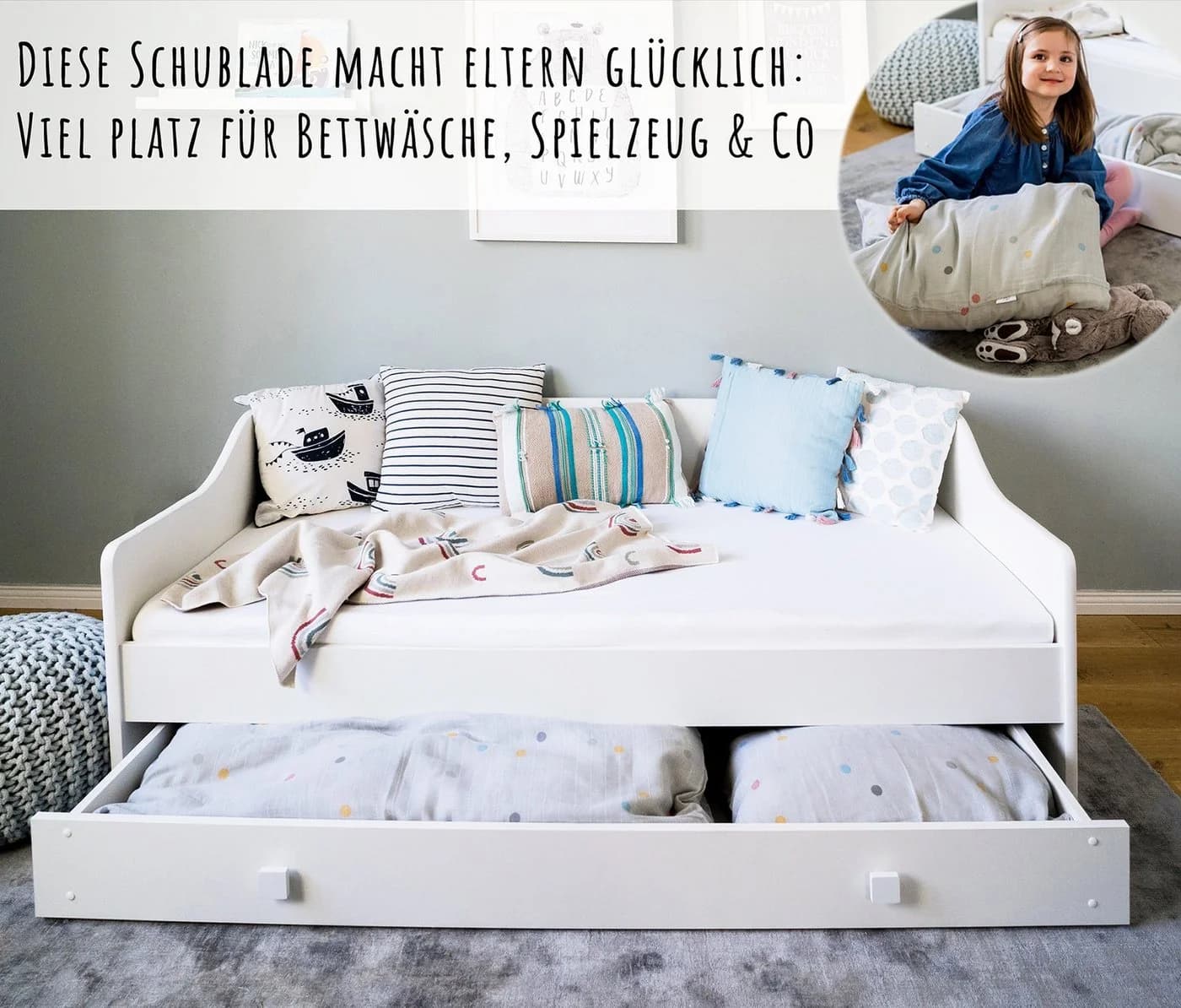 Kids Collective Kinderbett Komplett-Set Weiß mit Matratze