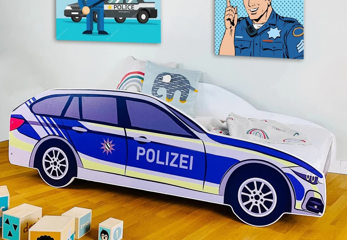 Kids Collective Autobett Kinderbett Polizei mit Rausfallschutz - Bild 2