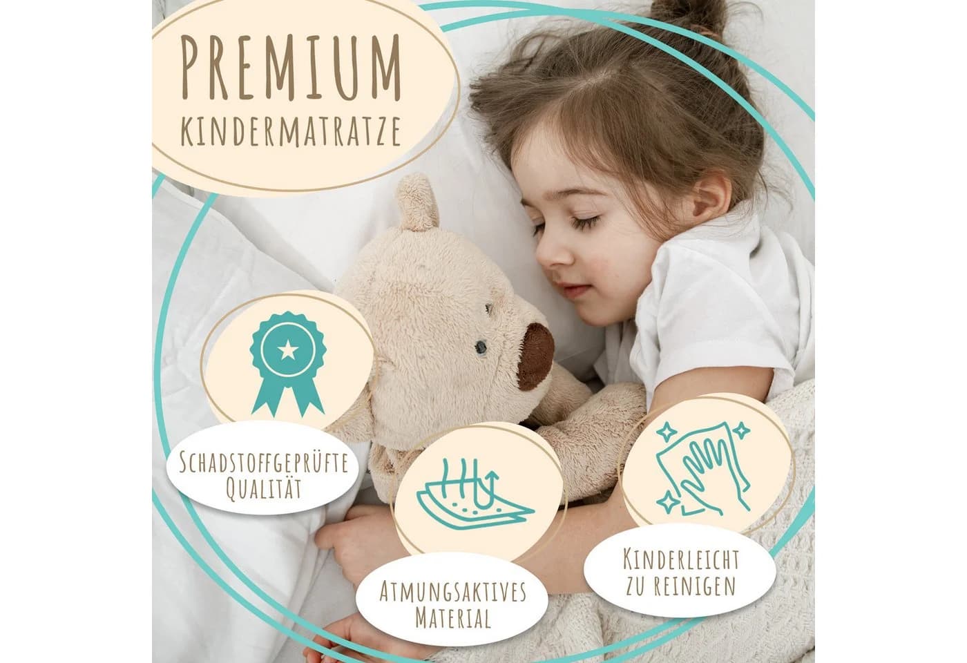 Kids Collective Kindermatratze 60x120 cm mit waschbarem Bezug - Bild 3
