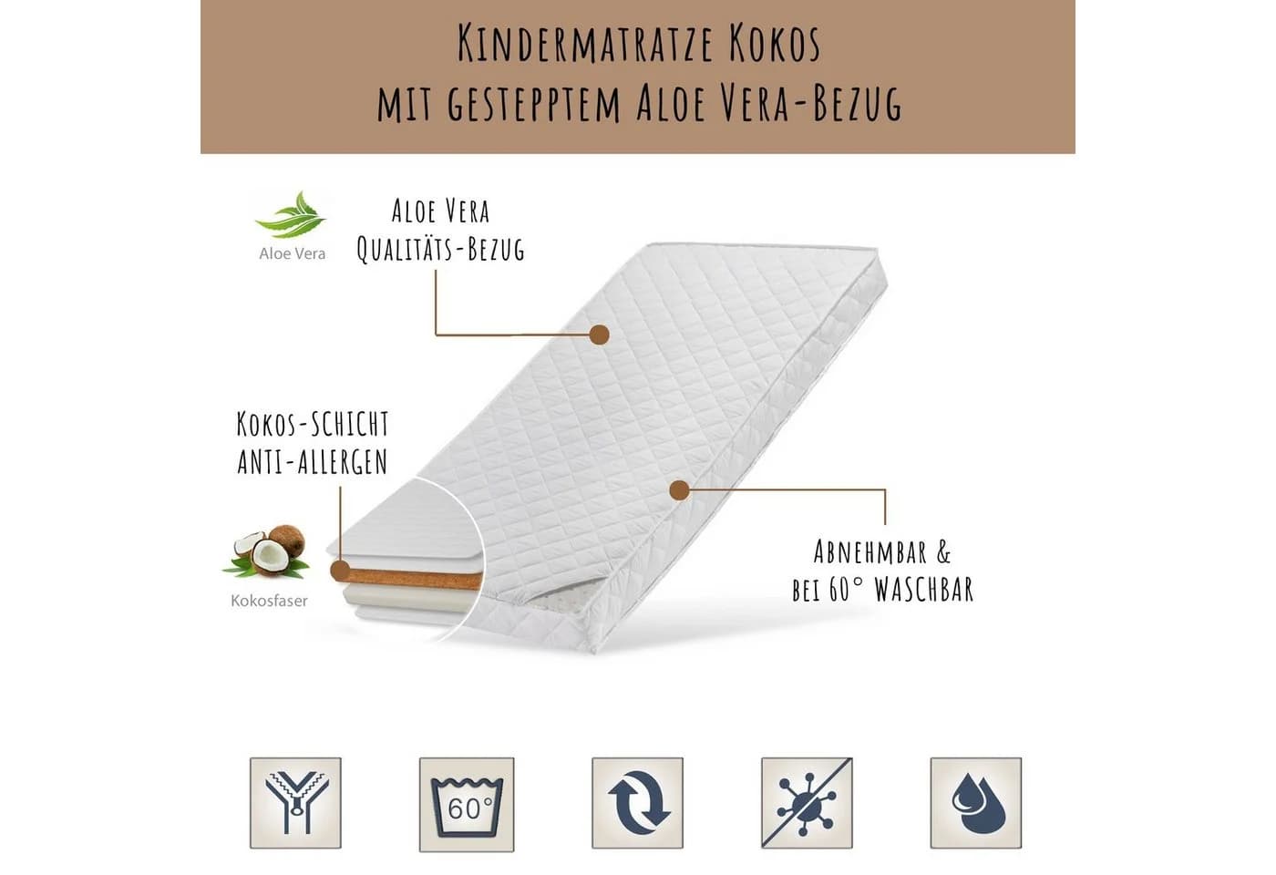 Kids Collective Kindermatratze KOKOS mit Aloe Vera-Bezug