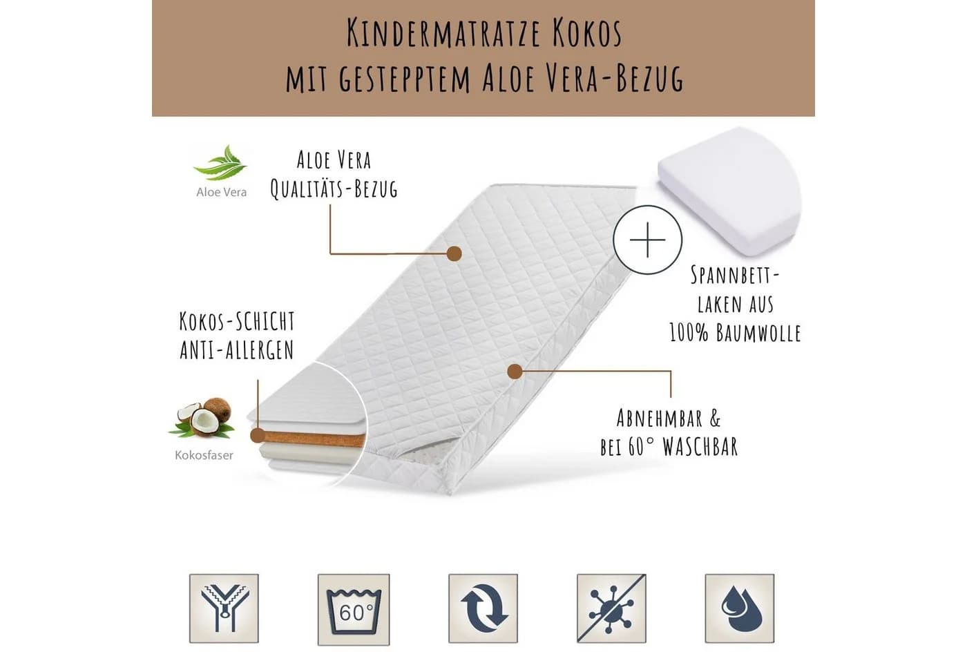 Kids Collective Kindermatratze KOKOS mit Aloe Vera-Bezug