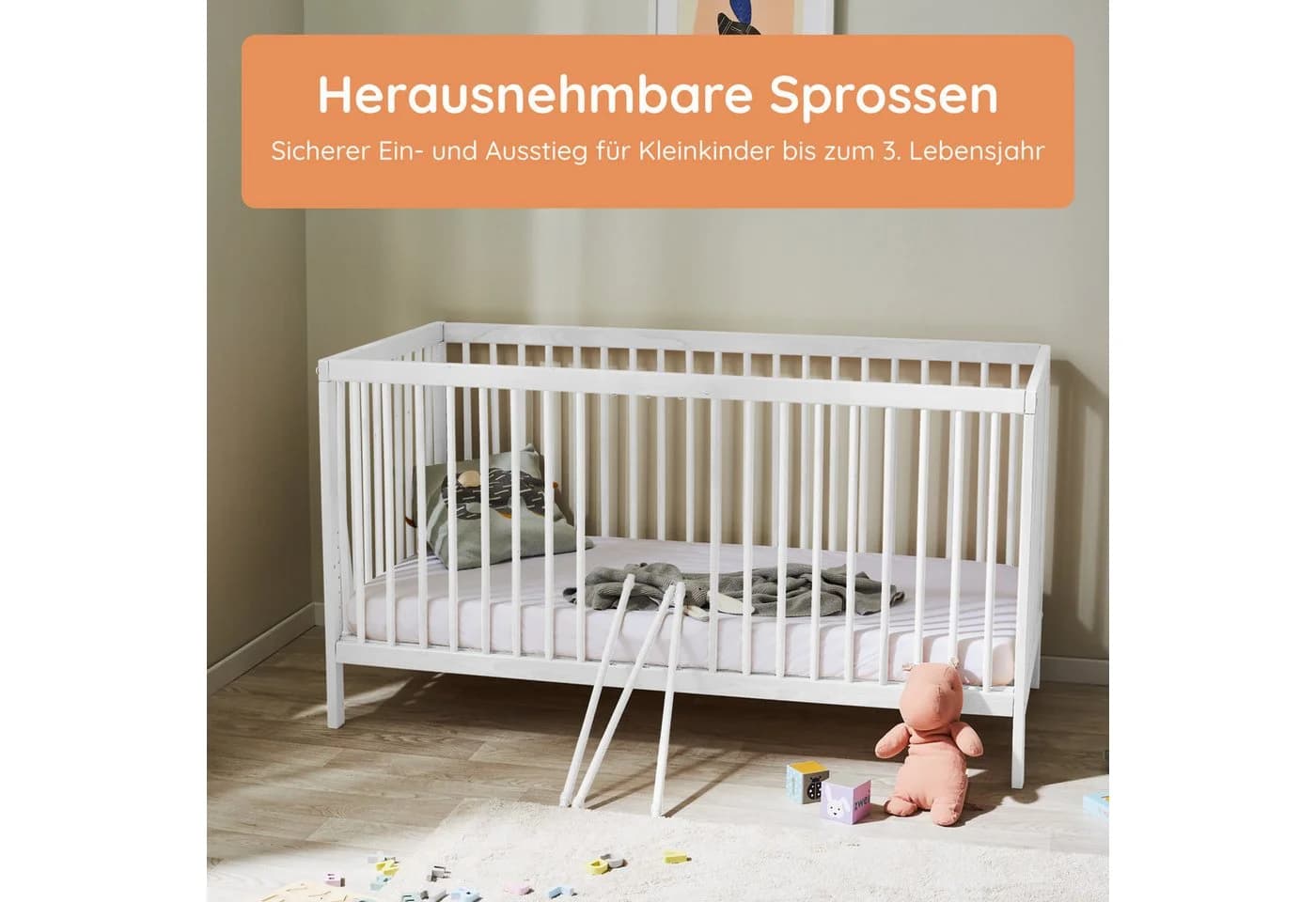 Kids Collective Kinderbett Weiß mit höhenverstellbarem Lattenrost - Bild 4