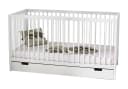 Kids Collective Babybett Gitterbett mit Schublade und Matratze Weiß Bild 2