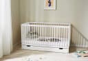 Kids Collective Babybett Weiß mit Schublade und Höhenverstellung Bild 1