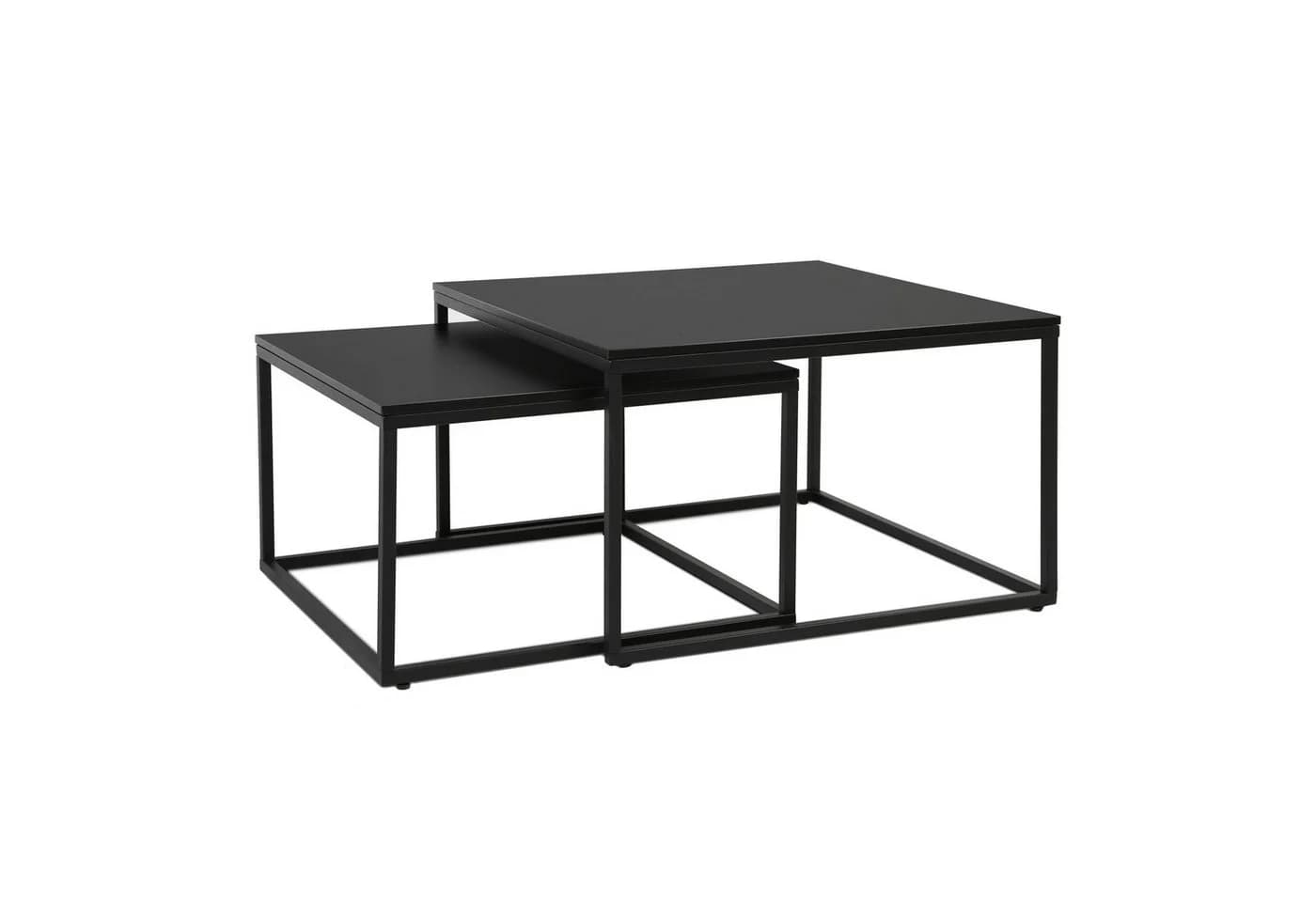 Home Collective Couchtisch 2er Set Schwarz Loft Design Verschachtelung - Bild 4