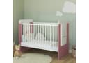 Kids Collective Babybett höhenverstellbar mit Matratze Weiss Rosa Bild 5
