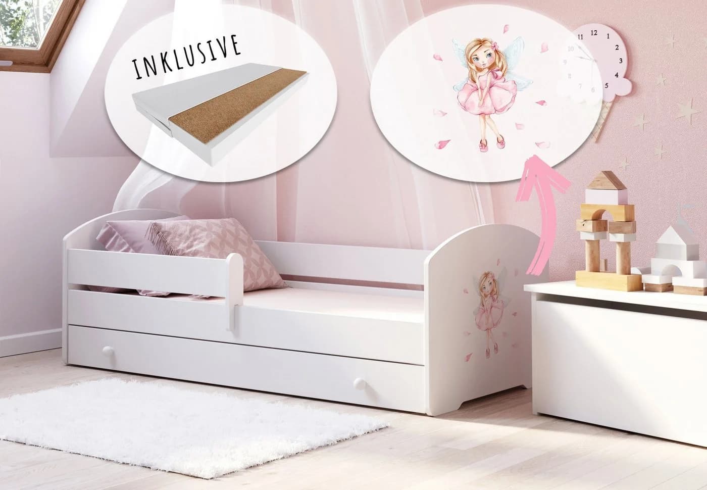 Kids Collective Kinderbett 70x140 cm Komplettset mit Matratze & Schublade - Bild 2