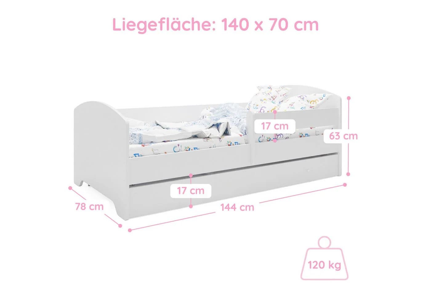 Kids Collective Kinderbett 70x140 cm Komplettset mit Matratze & Schublade - Bild 5