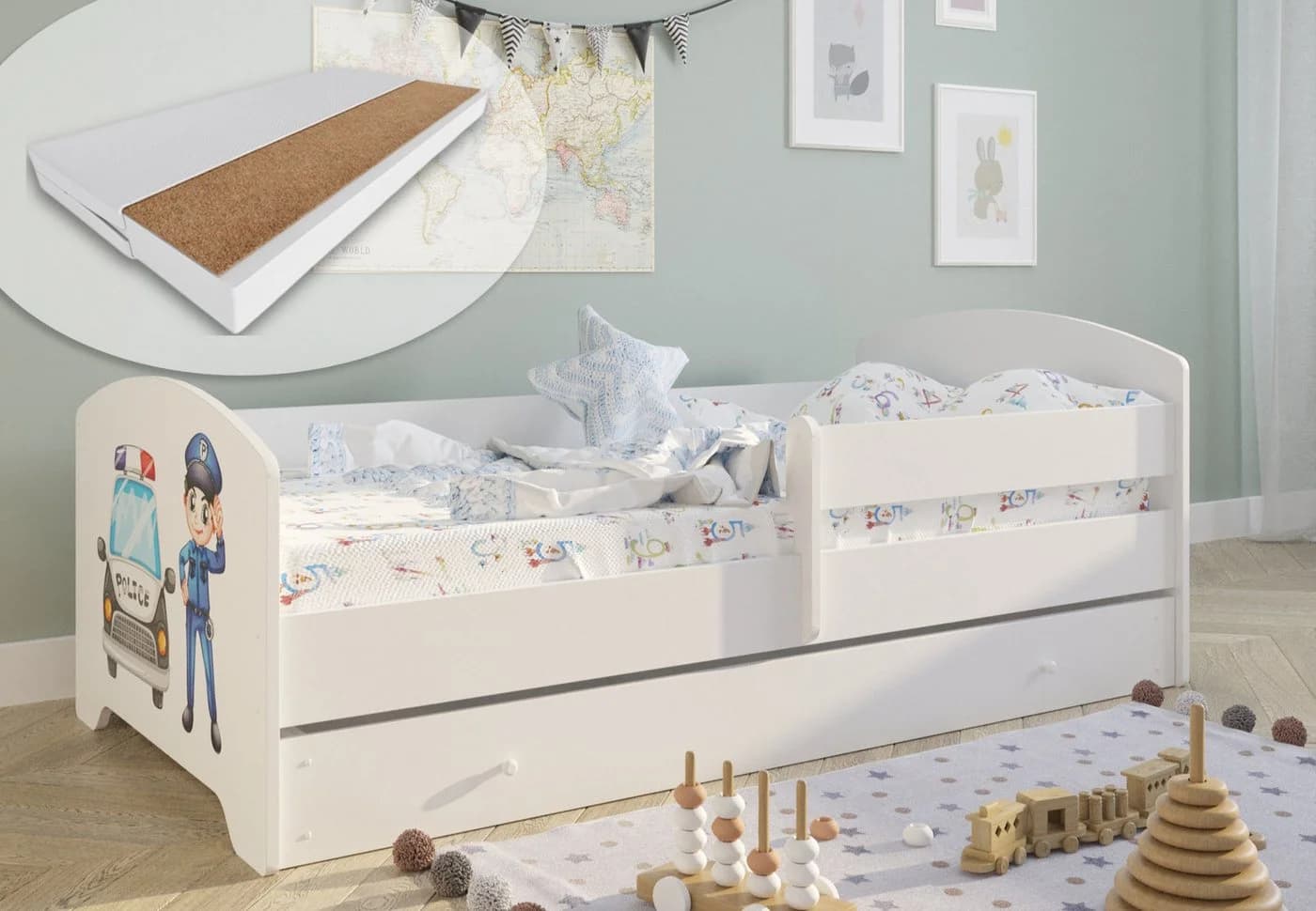 Kids Collective Kinderbett 70x140 / 80x160 cm Komplettset mit Matratze & Schublade - Bild 2