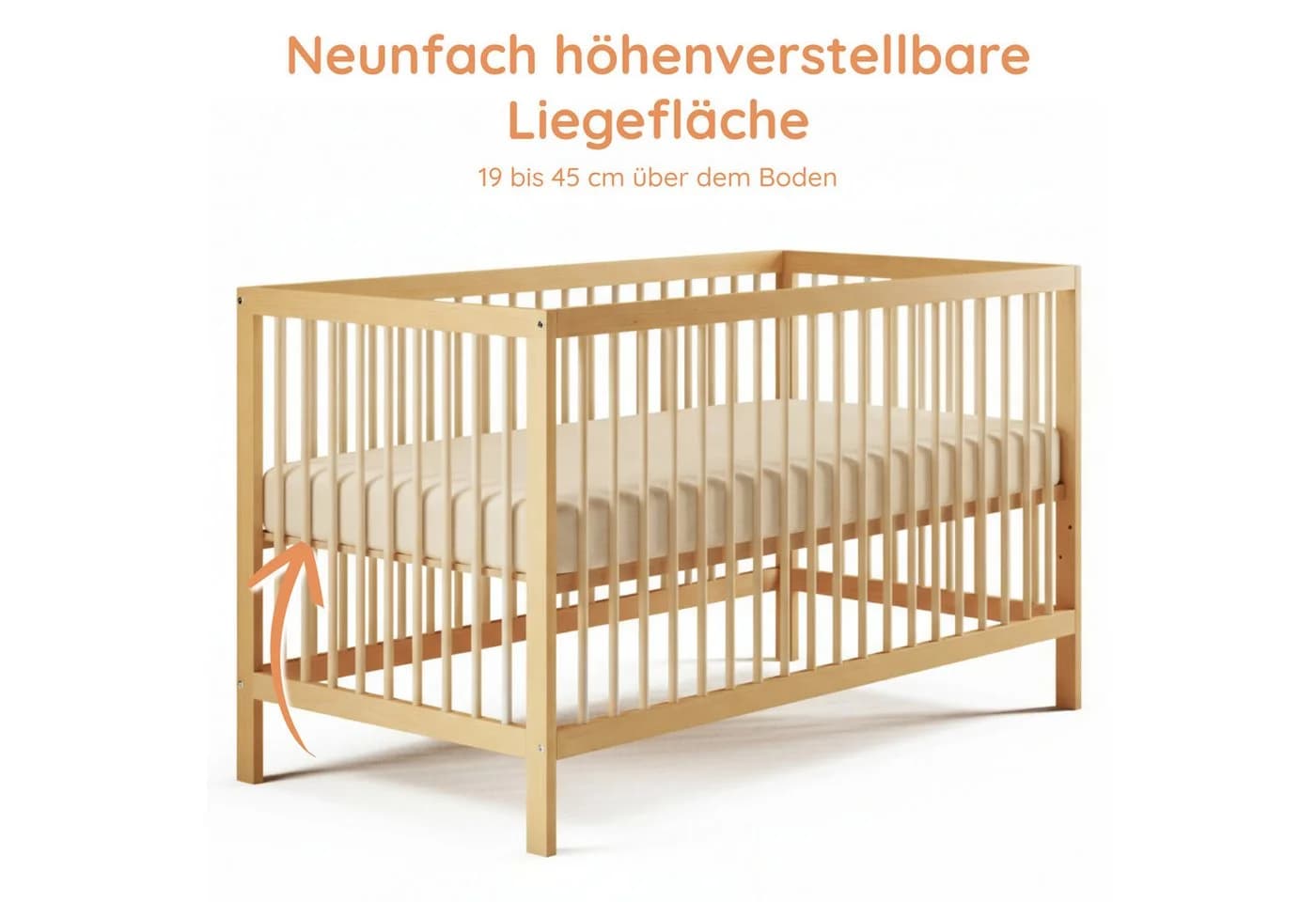 Kids Collective Kinderbett Babybett Natur Buchenholz mit Lattenrost - Bild 5
