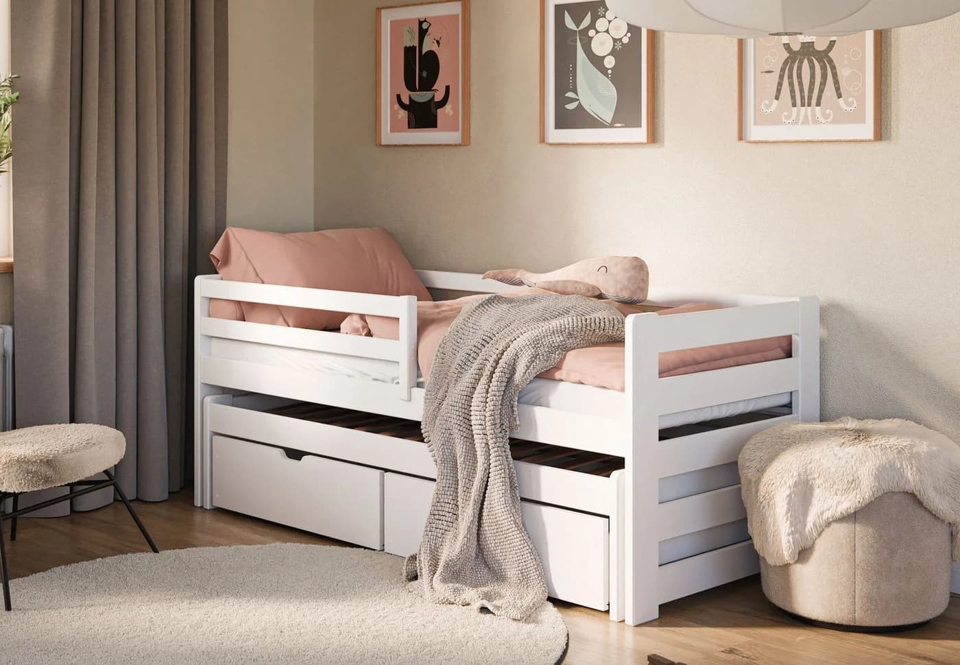 Kids Collective Jugendbett mit Gästebett und Schubladen Weiß - Bild 2