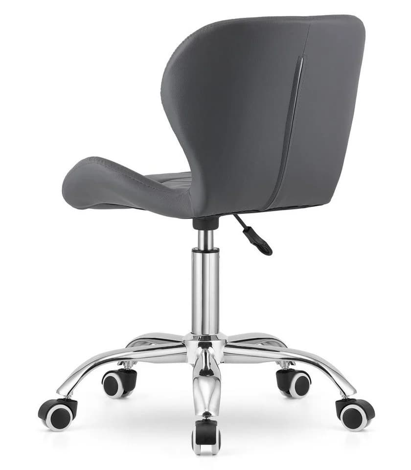 Home Collective Drehstuhl Grau Öko-Leder mit Chromfuß - Bild 5