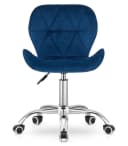 Home Collective Drehstuhl Blau Samt mit Chromfuß Bild 1