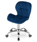 Home Collective Drehstuhl Blau Samt mit Chromfuß Bild 3