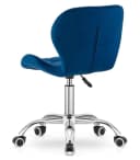 Home Collective Drehstuhl Blau Samt mit Chromfuß Bild 5