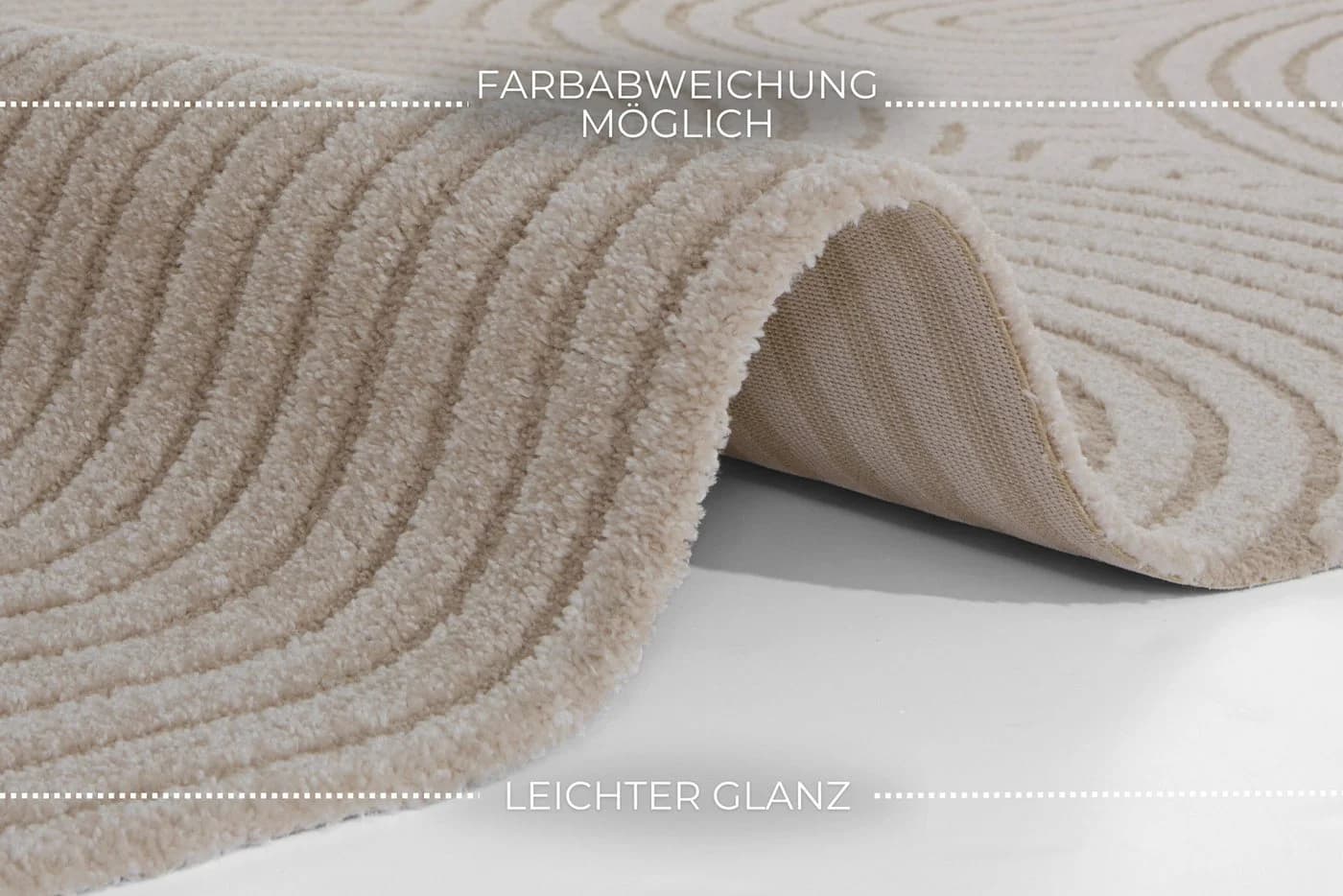 ELLE DECORATION Panglao Teppich Beige Kurzflor 3D Optik - Bild 4